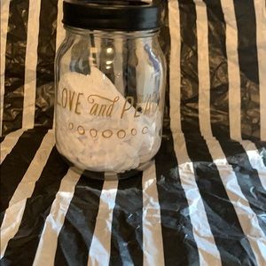 Love and Peace Mason Jar Candle Holder